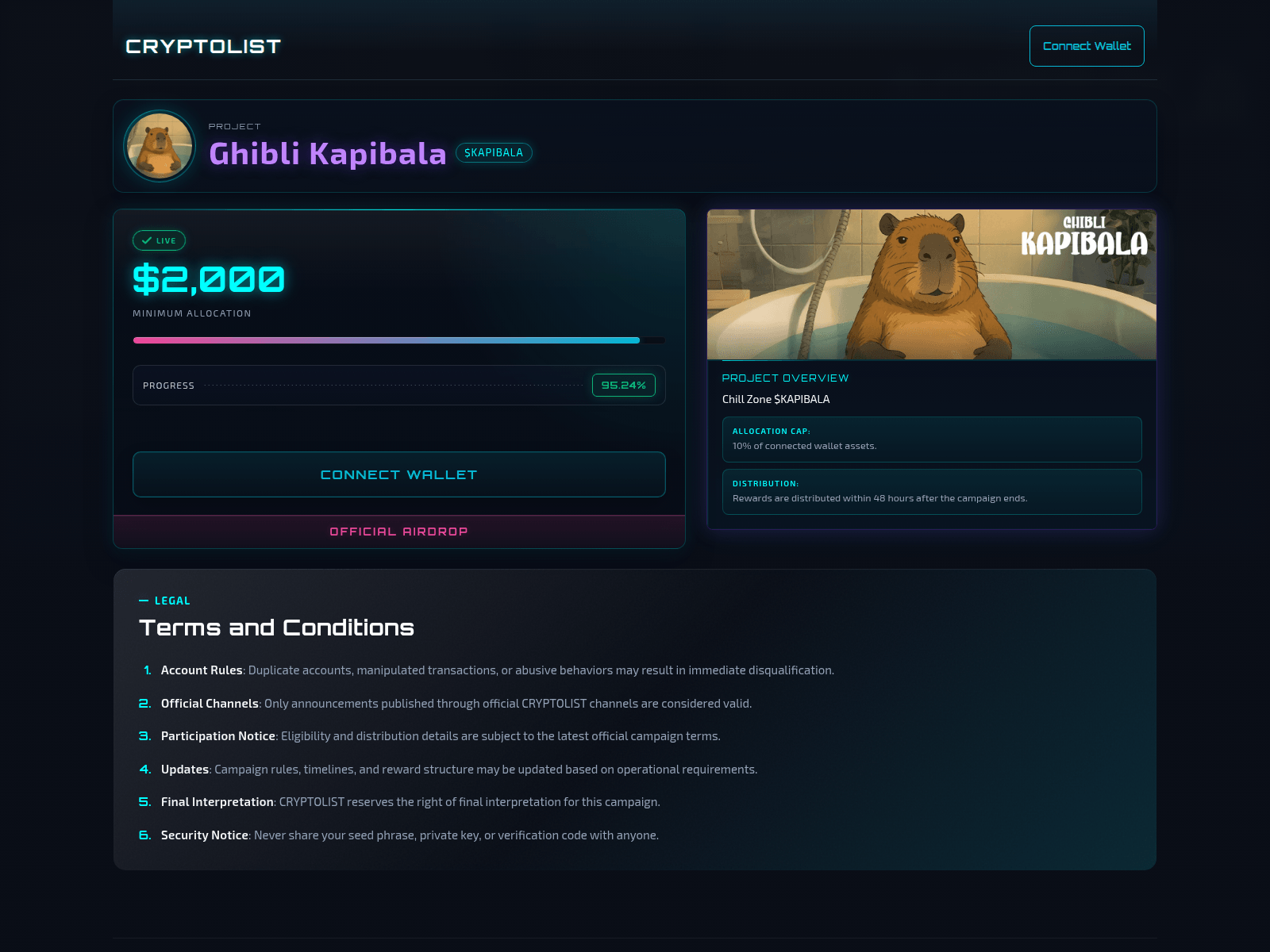 Screenshot of ghibli-kapibala.entry-cryptolist.app