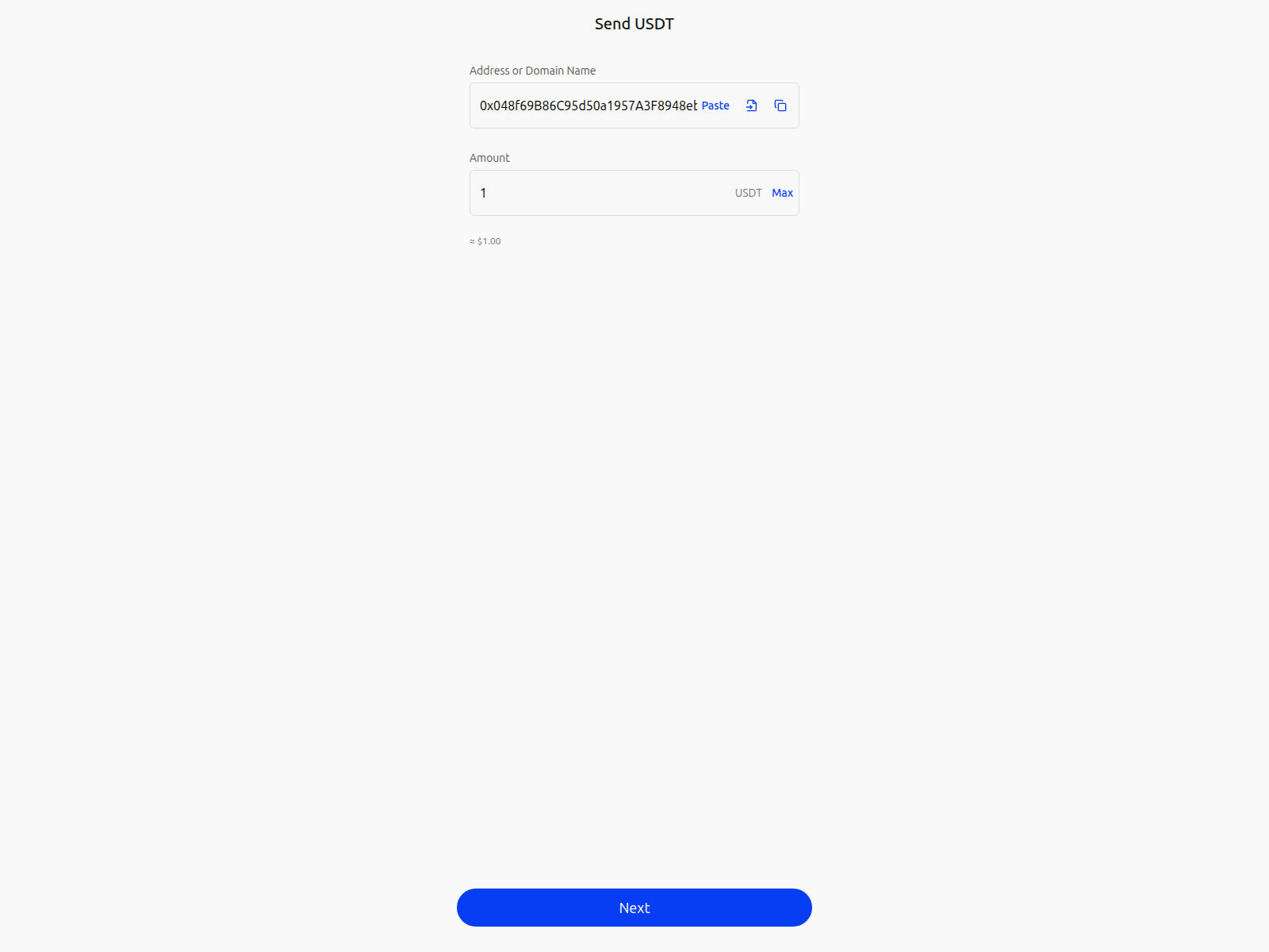 Screenshot of trust-send-usdt.netlify.app