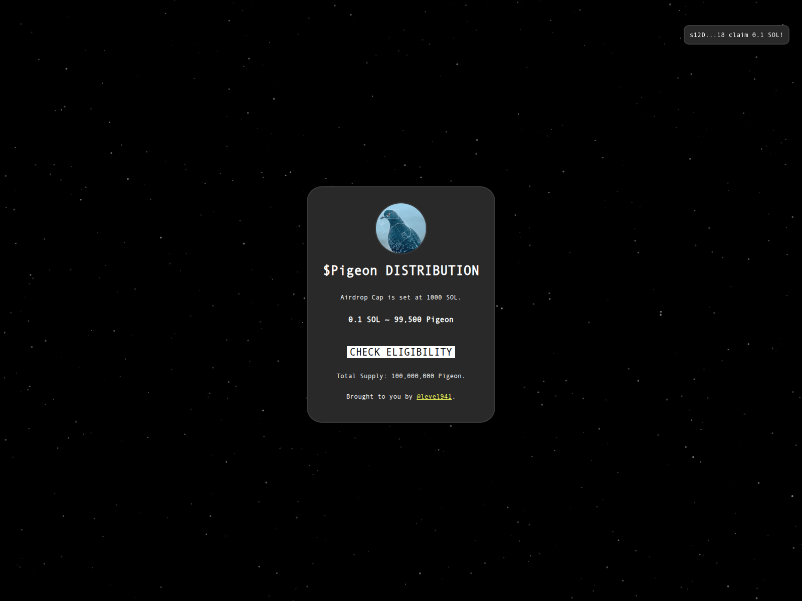 Screenshot of pigions.netlify.app