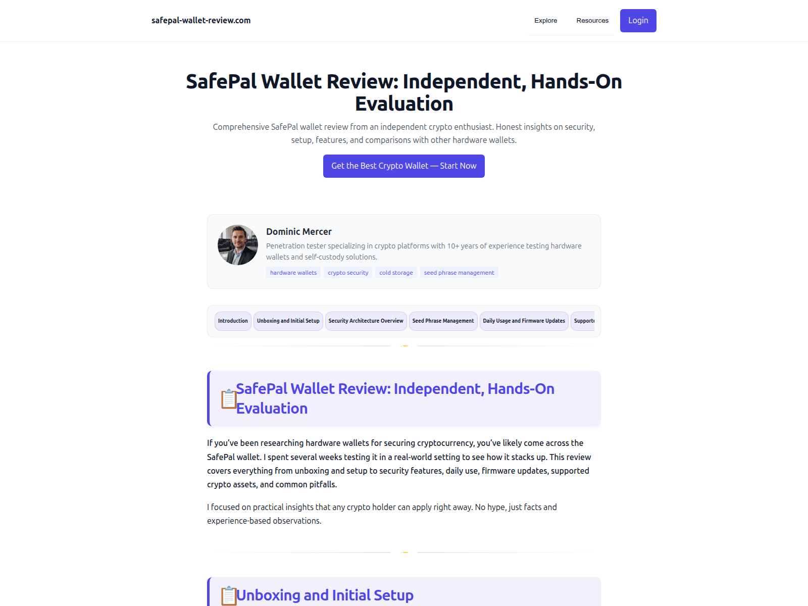 Screenshot of safepal-wallet-review.com