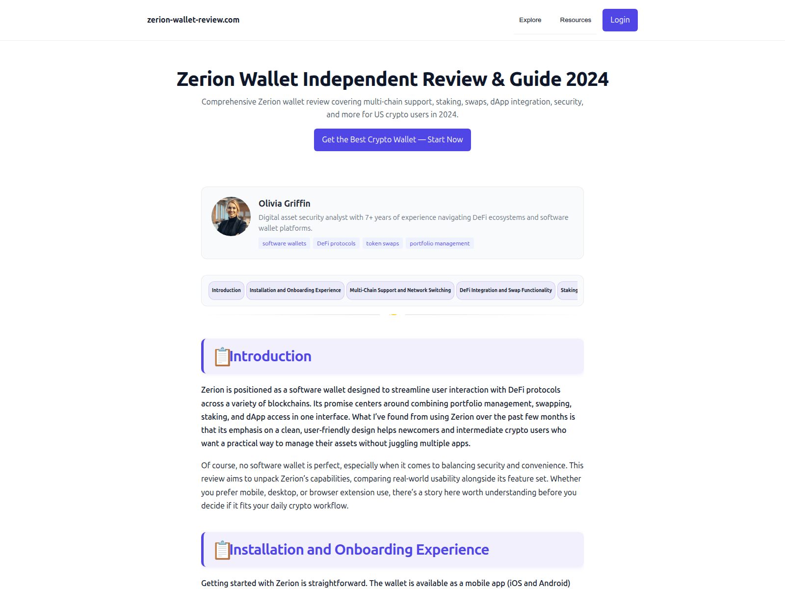 Screenshot of zerion-wallet-review.com