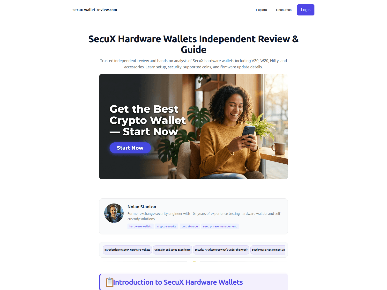 Screenshot of secux-wallet-review.com