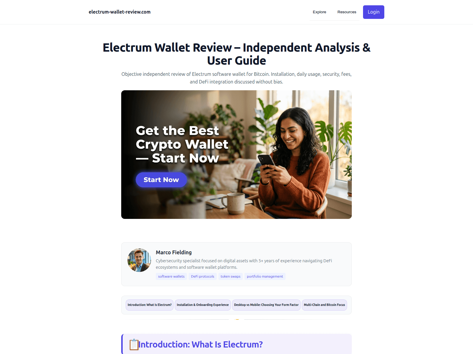 Screenshot of electrum-wallet-review.com