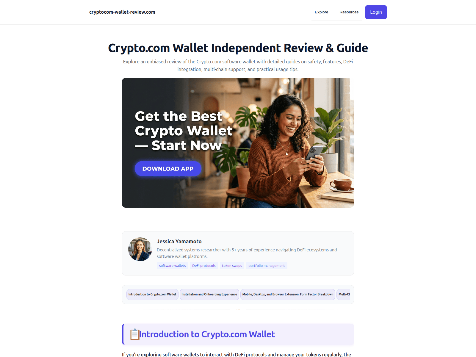 Screenshot of cryptocom-wallet-review.com