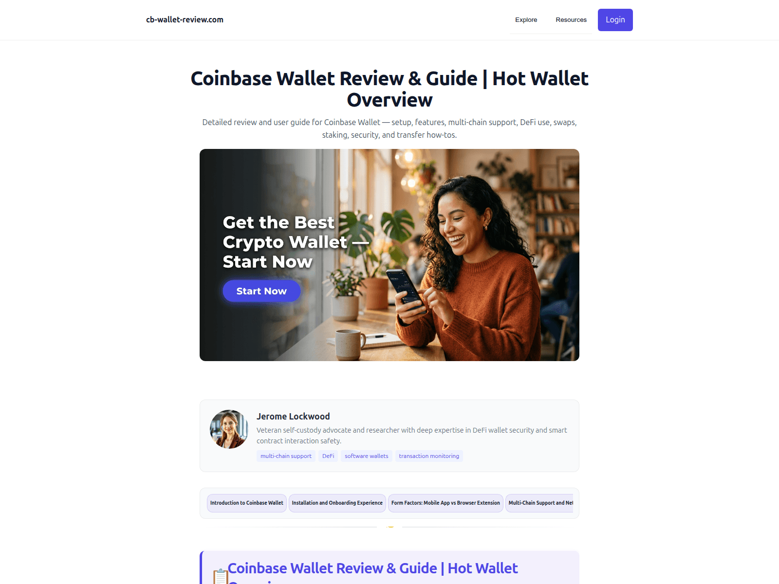 Screenshot of cb-wallet-review.com