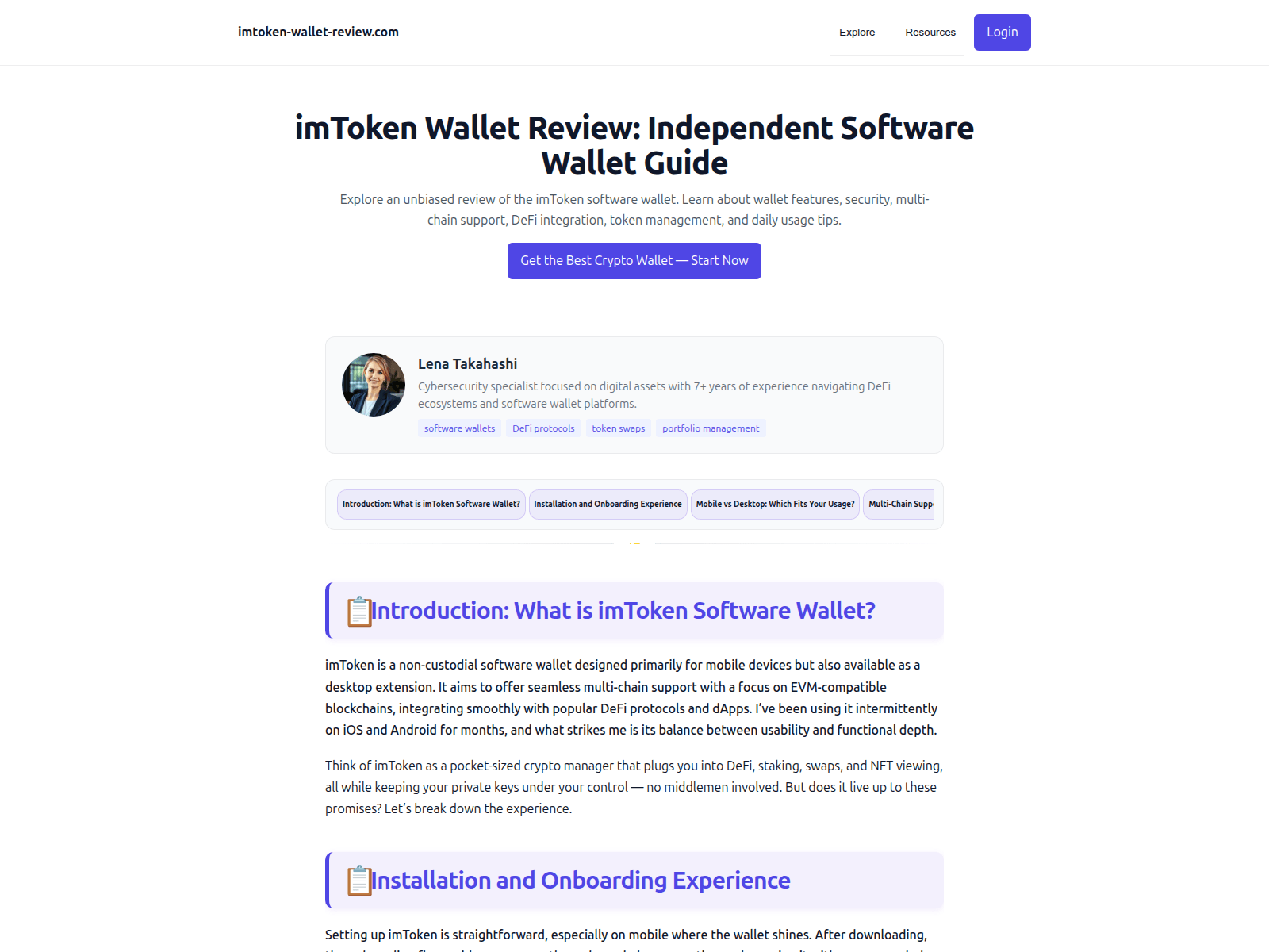 Screenshot of imtoken-wallet-review.com