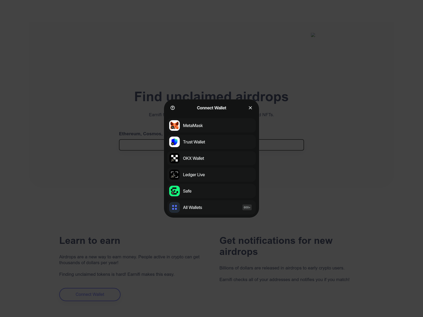 Screenshot of airdroppernight.shop
