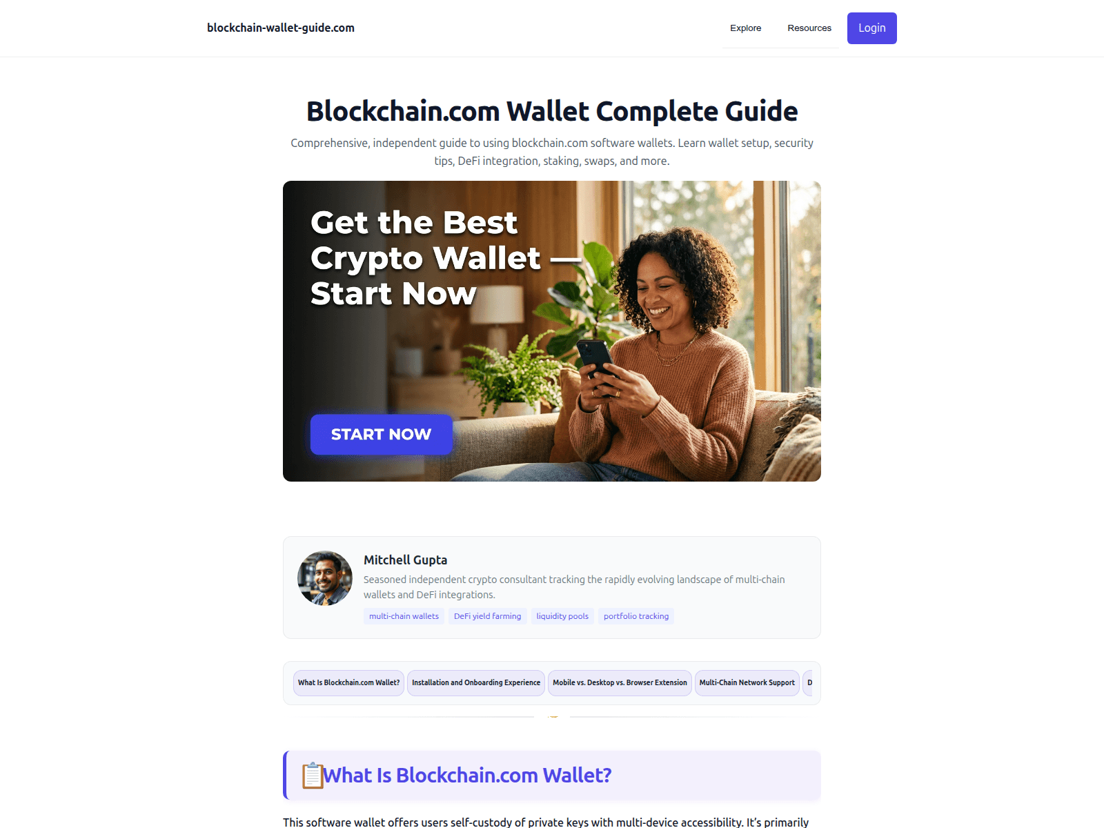 Screenshot of blockchain-wallet-guide.com