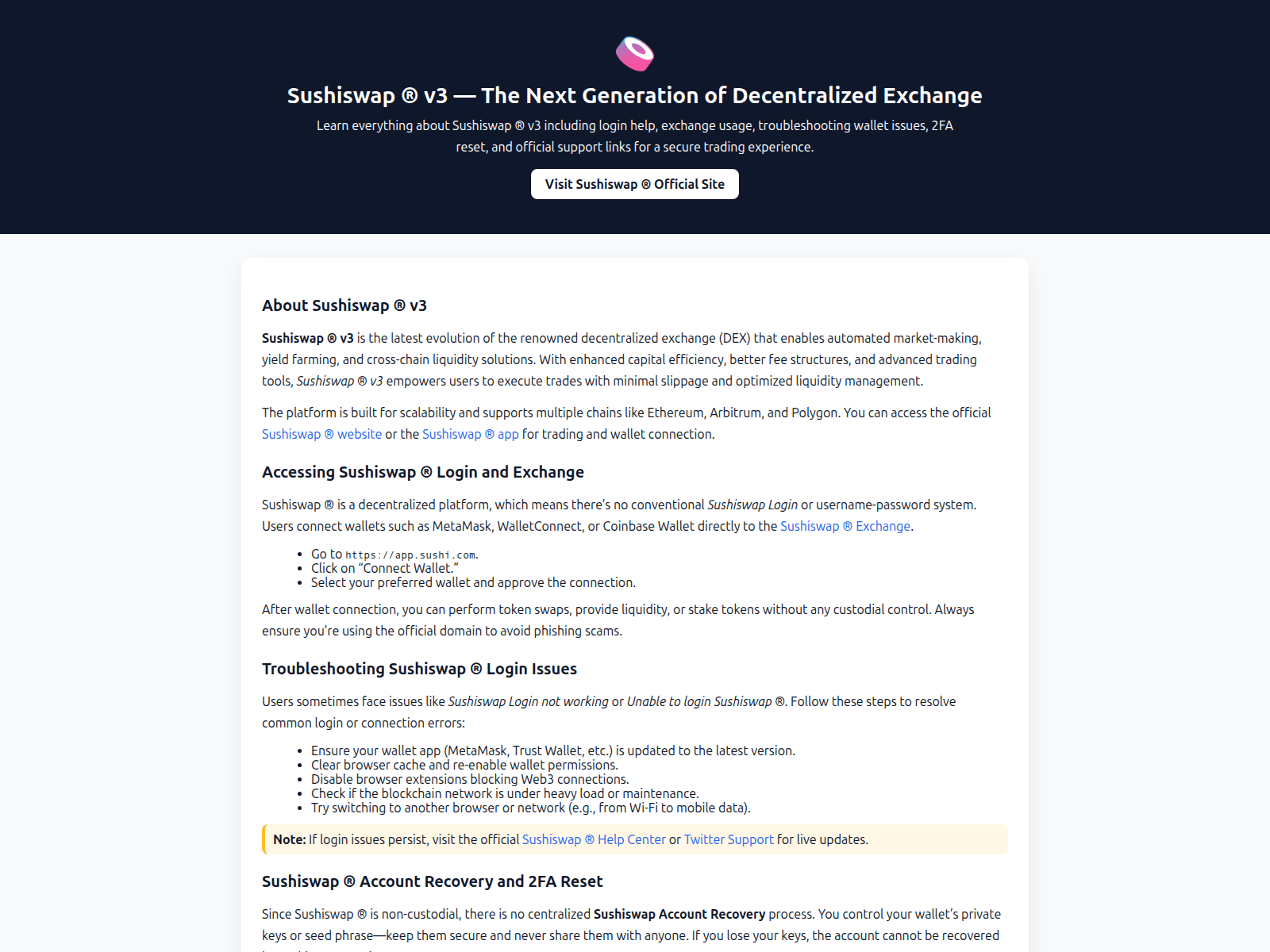 Screenshot of faq-v3-sushiiswap.pages.dev