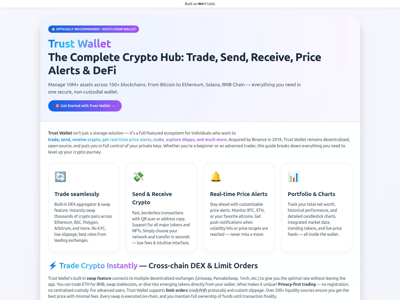 Screenshot of trustwalett.wixstudio.com