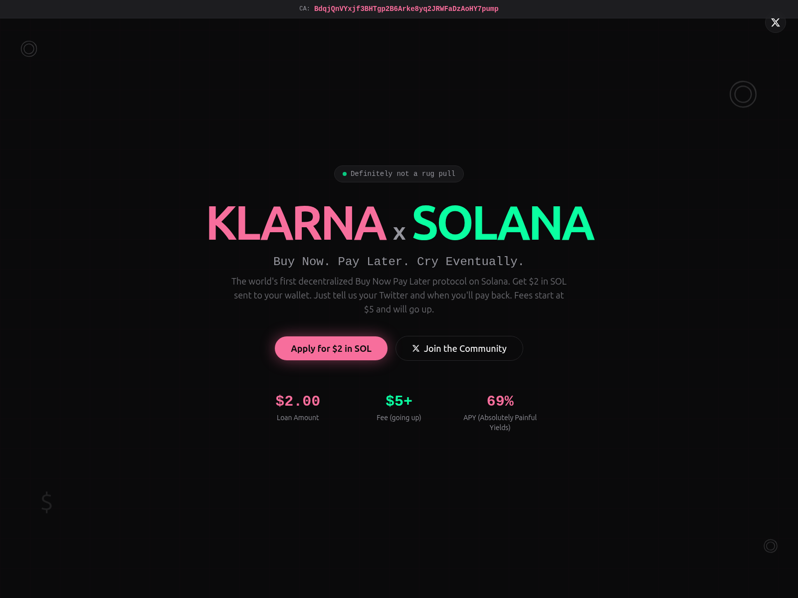 Screenshot of klarnaxsolana.tech