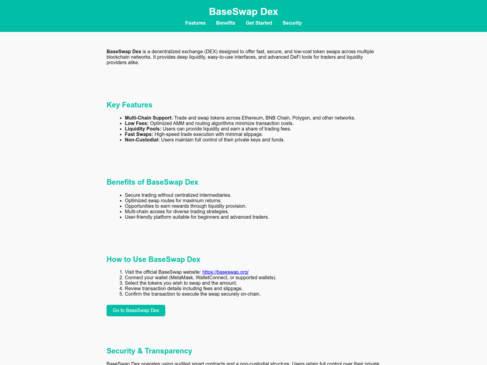Screenshot of base-swap-dex.pages.dev