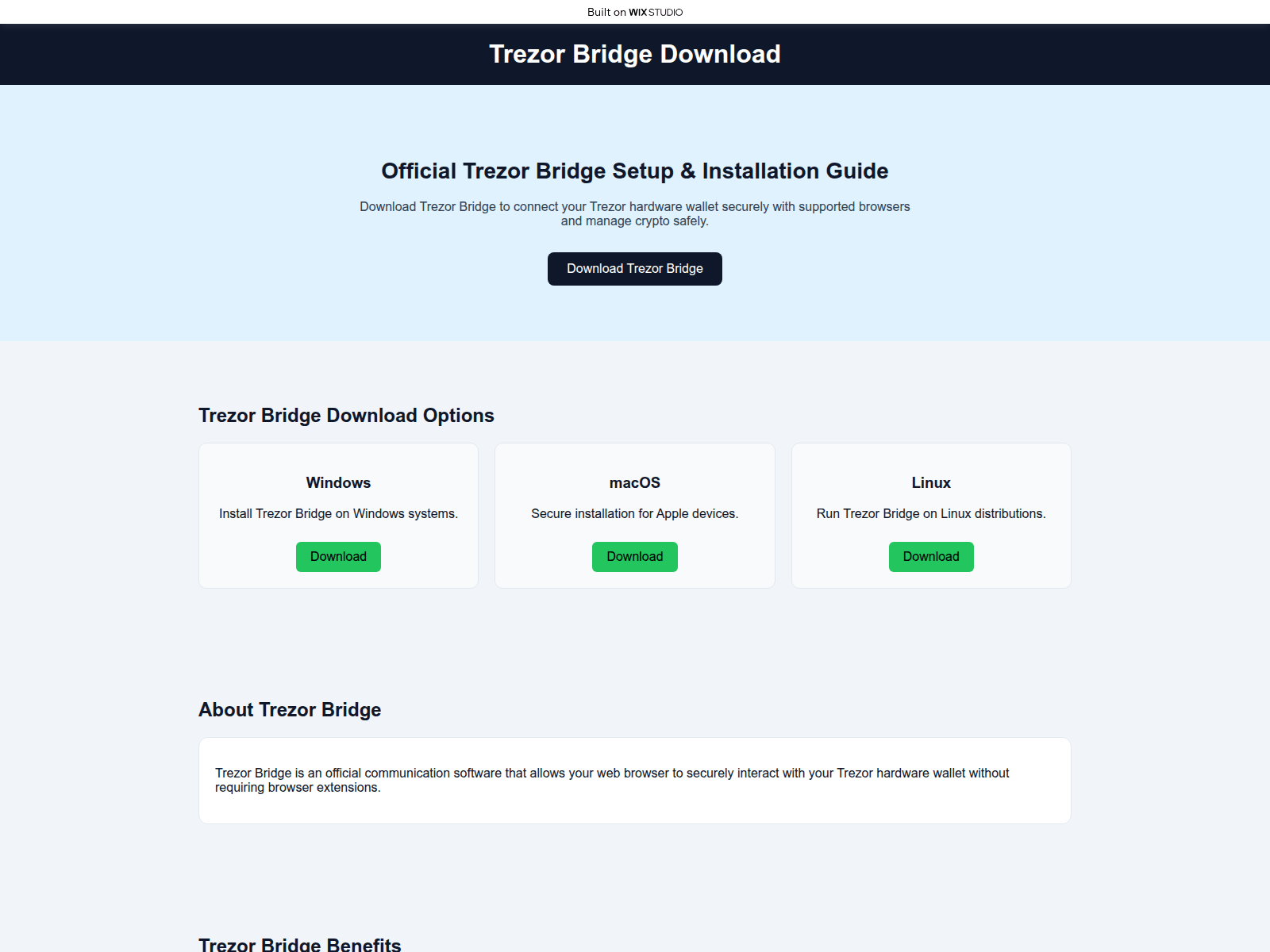 Screenshot of entry-bridge.wixstudio.com