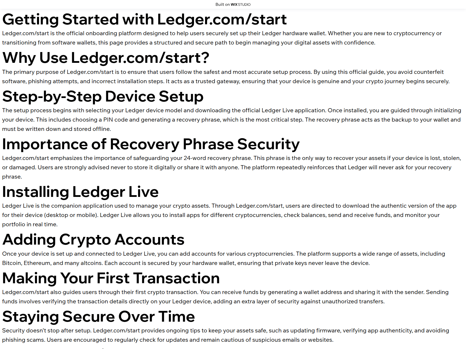 Screenshot of appledger.wixstudio.com