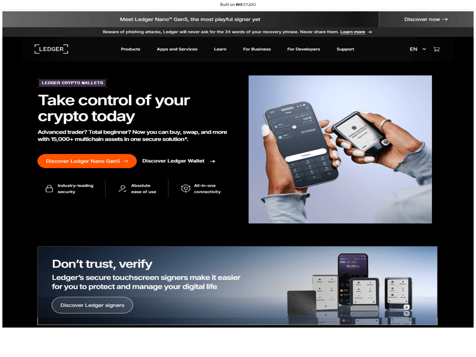 Screenshot of appstart-ledgxr.wixstudio.com