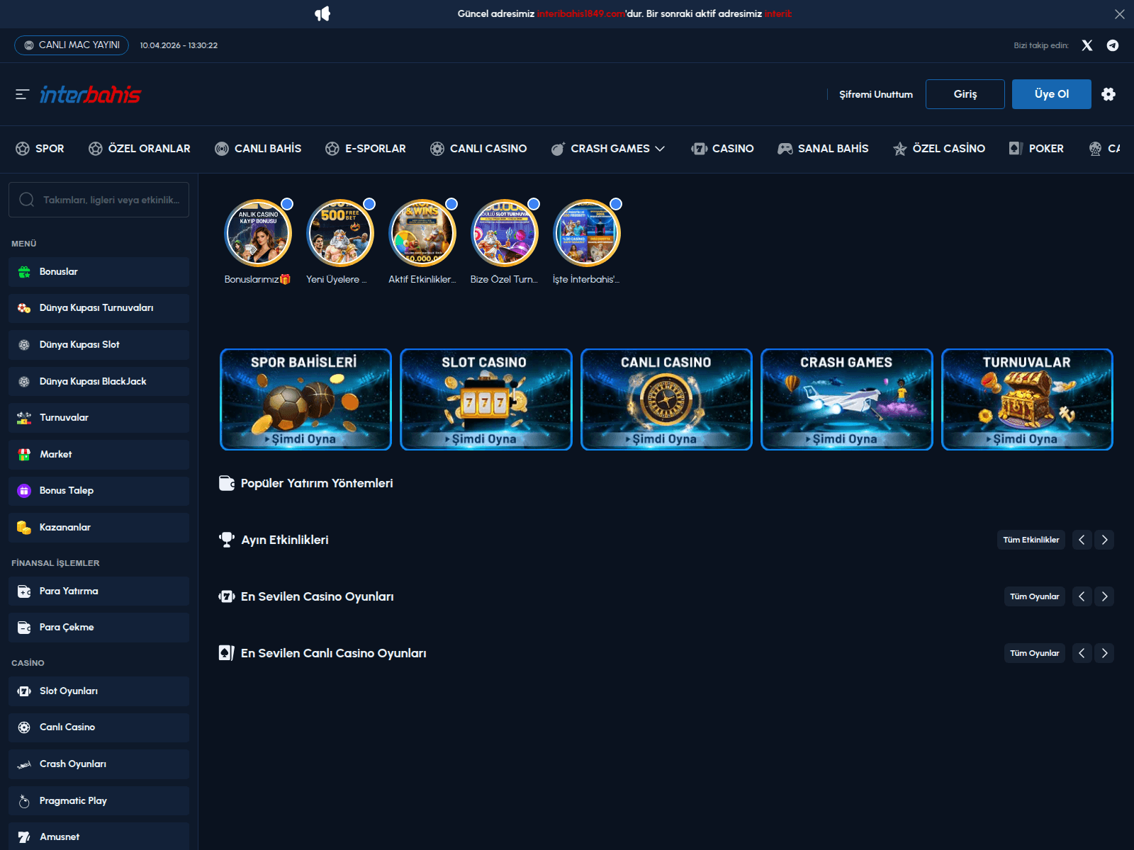 Screenshot of interibahis1849.com