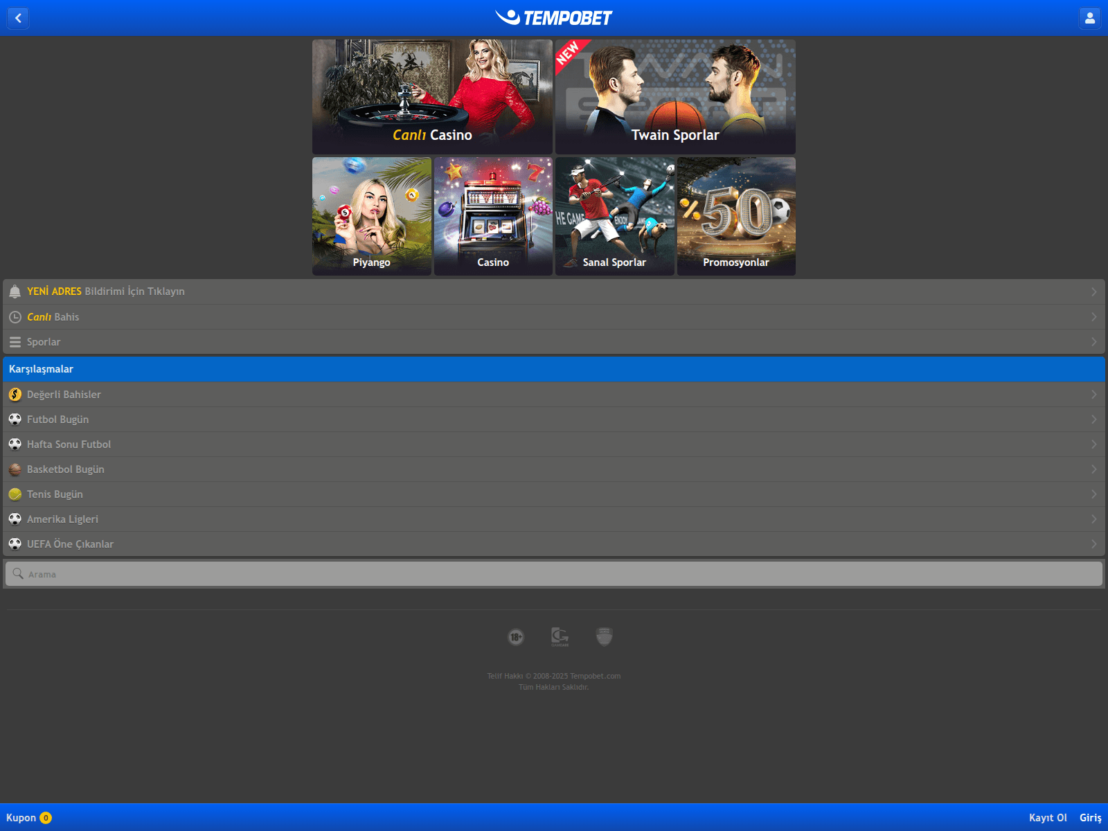 Screenshot of tempobet1139.com