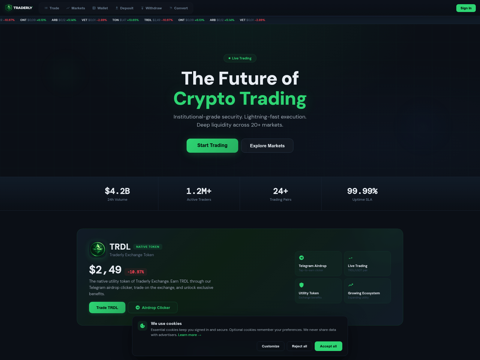 Screenshot of traderly.exchange