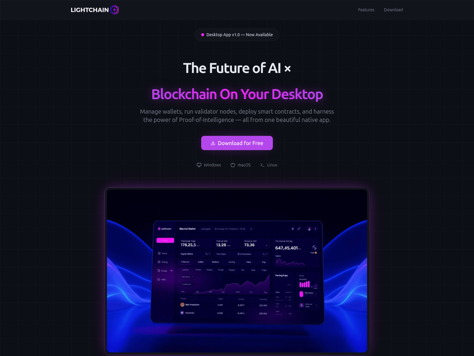 Screenshot of lightchaindesktop.live