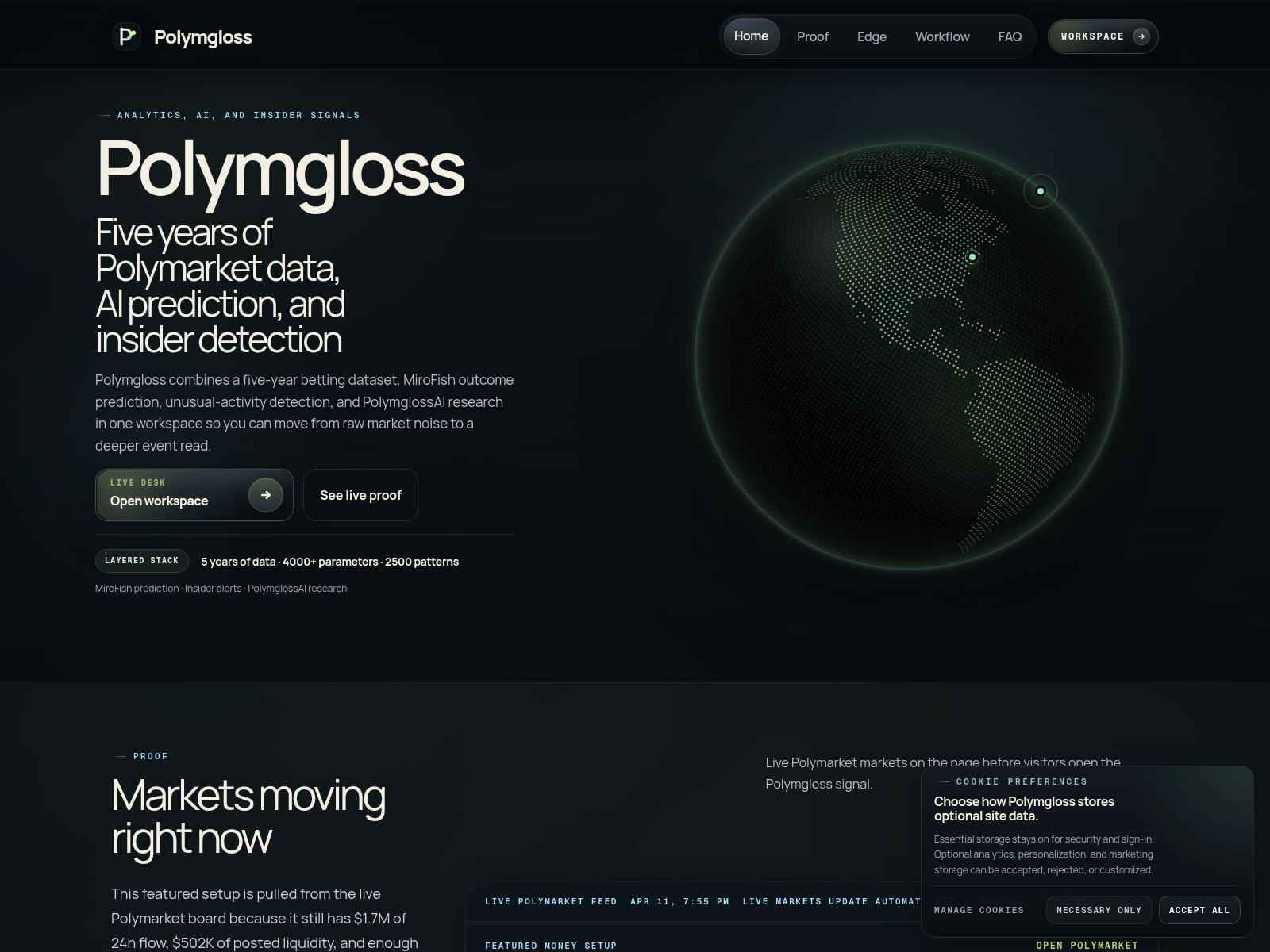 Screenshot of polymarket.surf