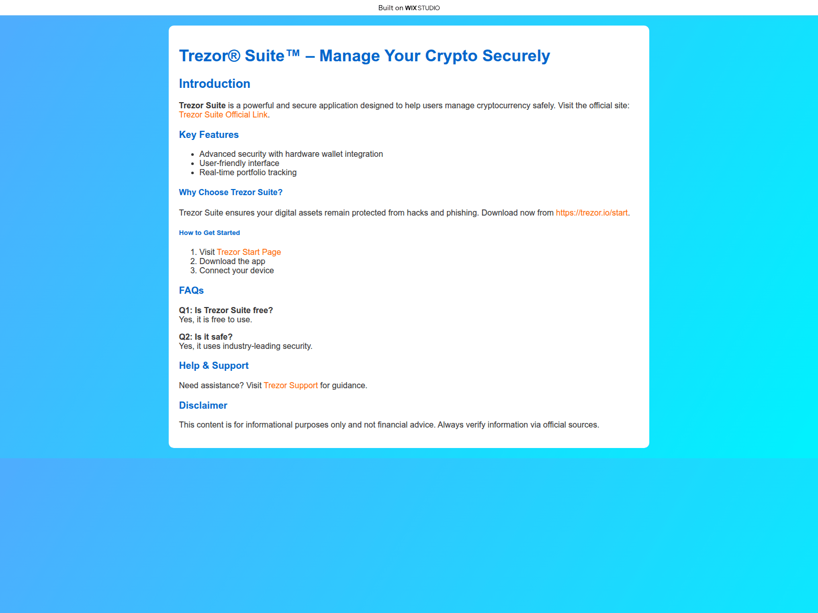 Screenshot of suit-trizor.wixstudio.com