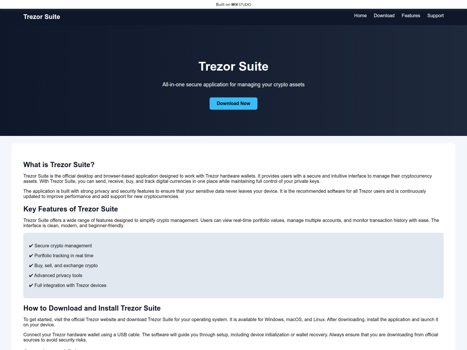 Screenshot of suiteapp-trezir.wixstudio.com