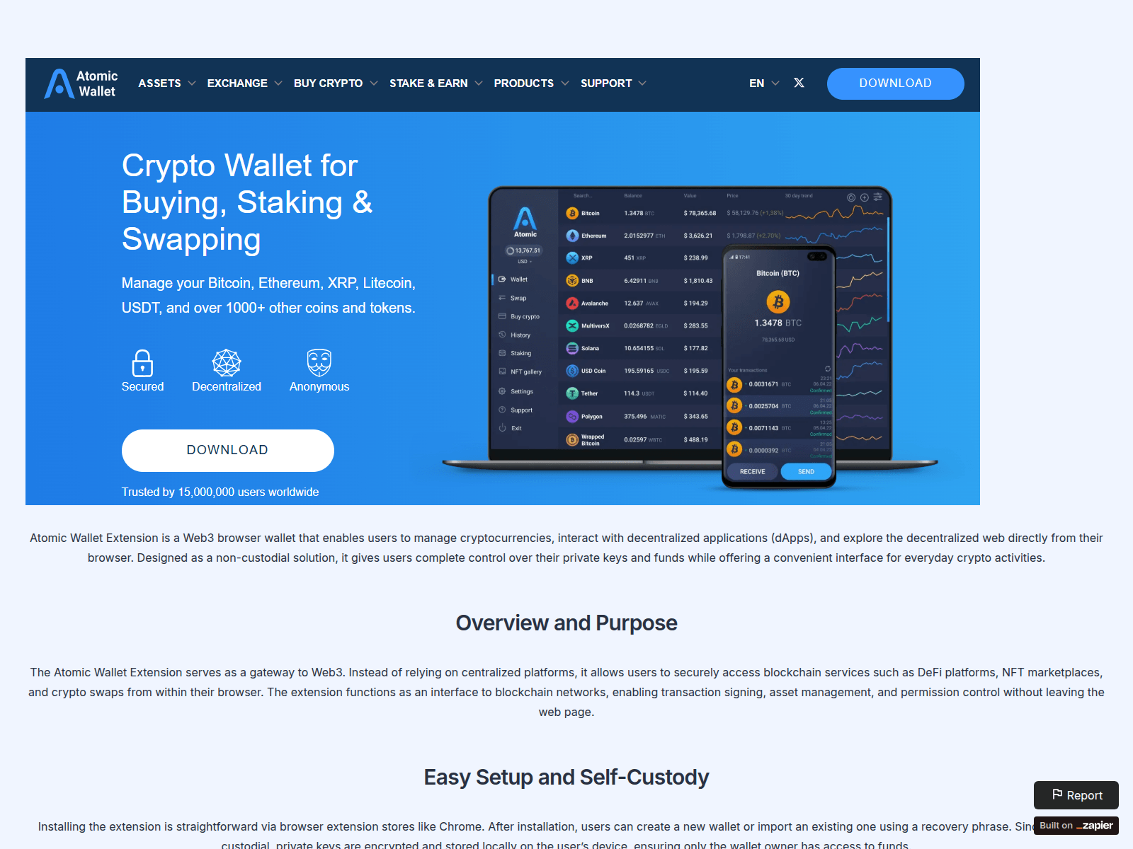 Screenshot of atiomic-ex.zapier.app