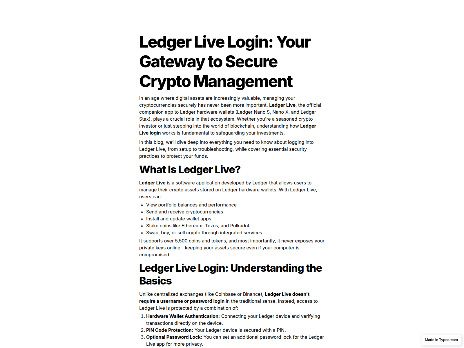 Screenshot of support---legderlive-us--learn.typedream.app
