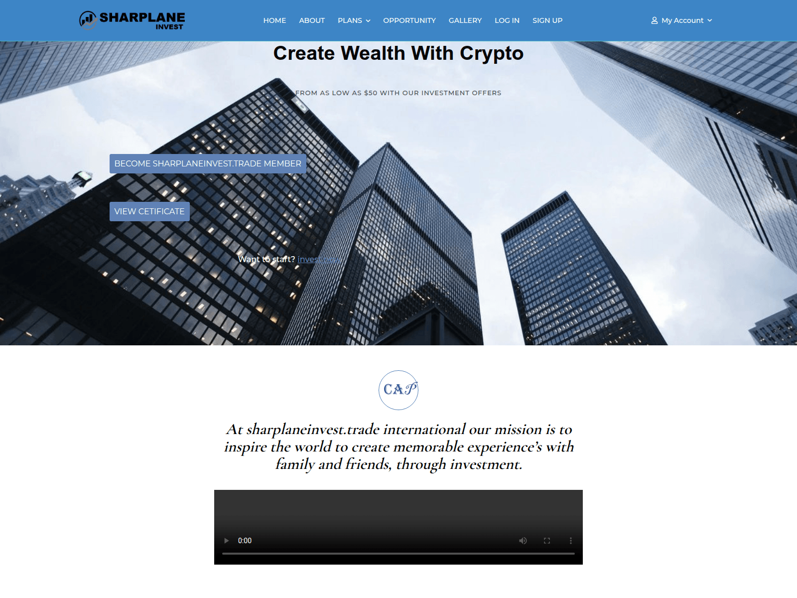 Screenshot of sharplaneinvest.trade