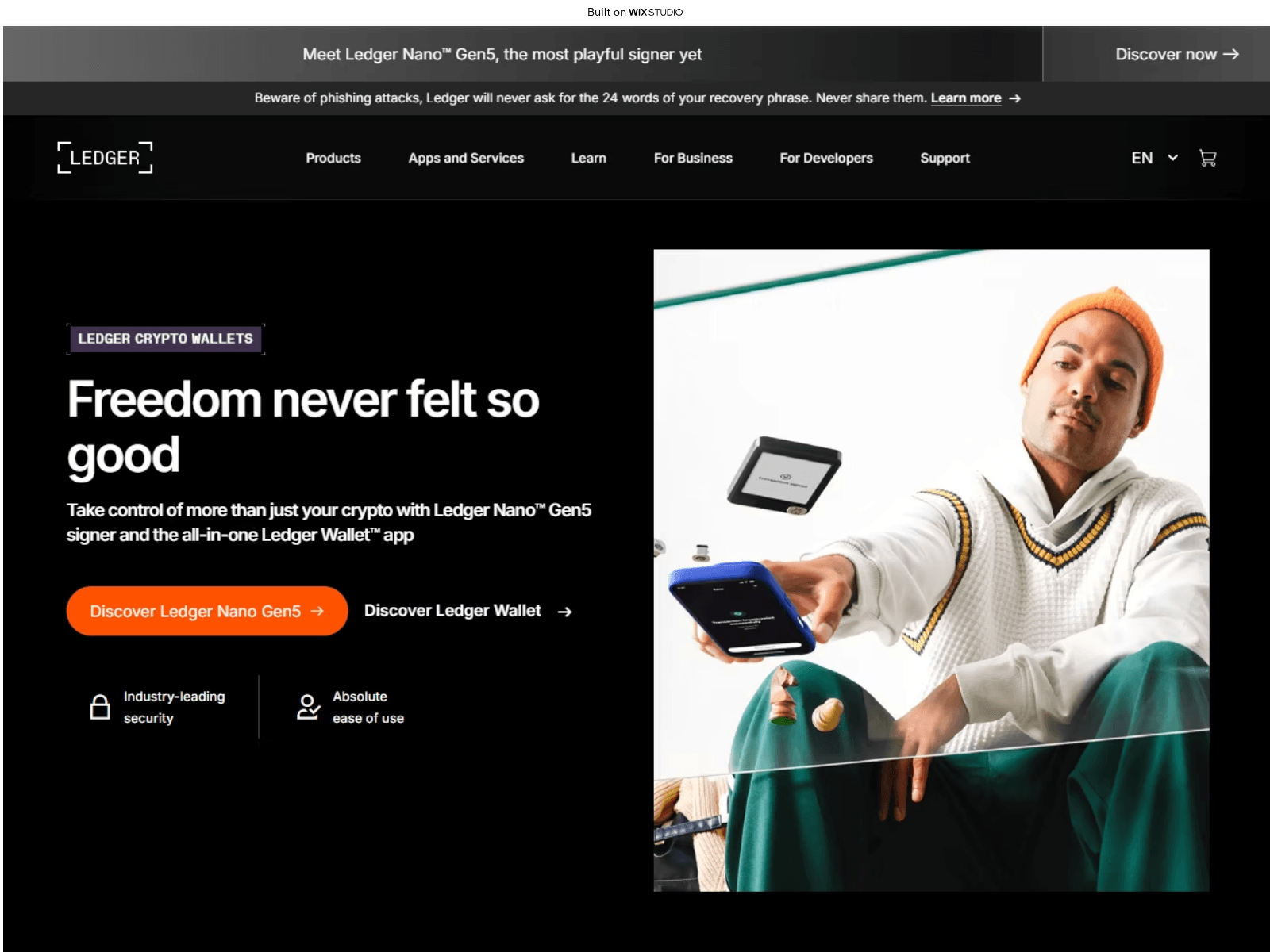 Screenshot of startd-ledggr-com.wixstudio.com