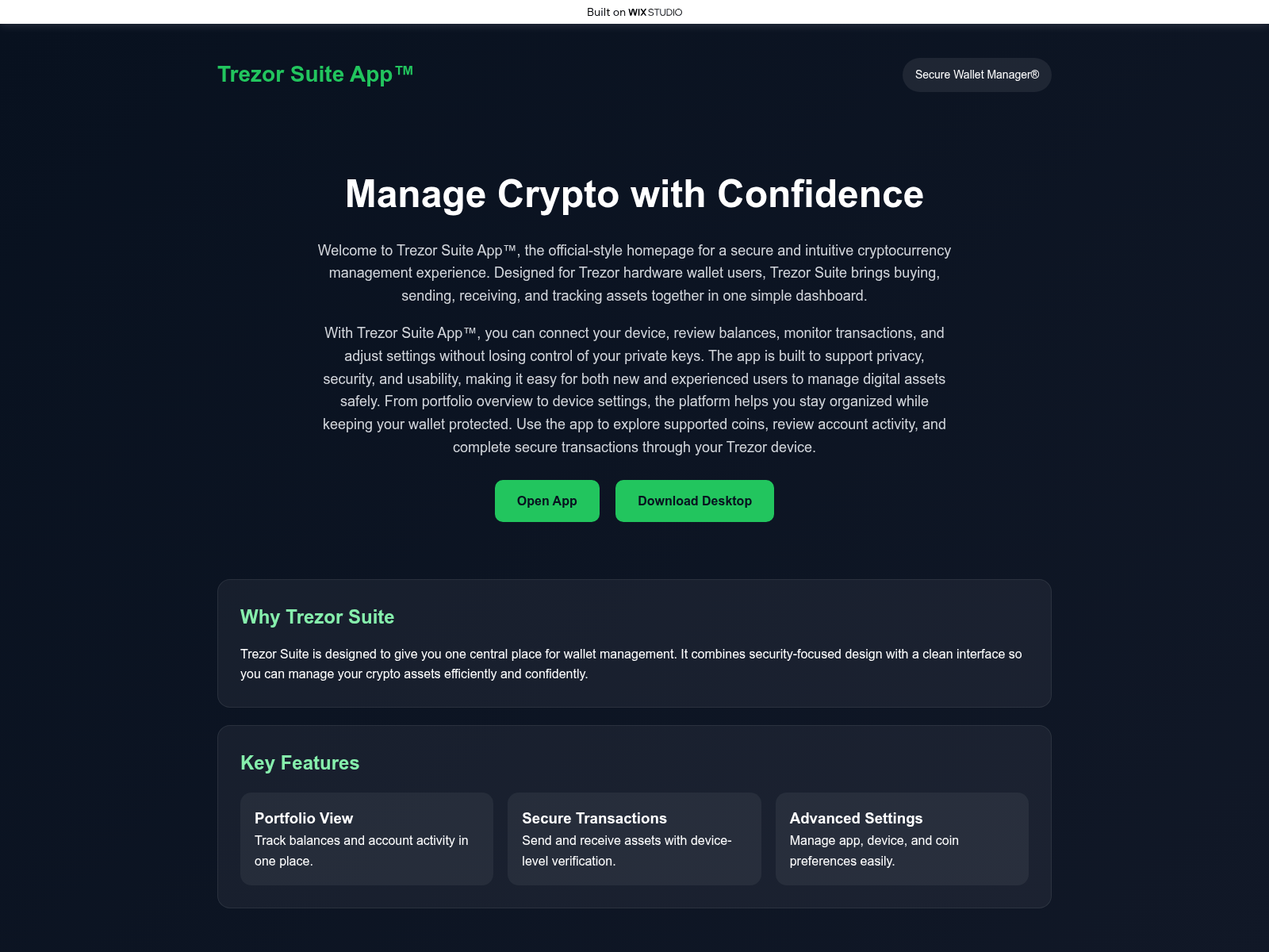 Screenshot of en-trezsuites.wixstudio.com