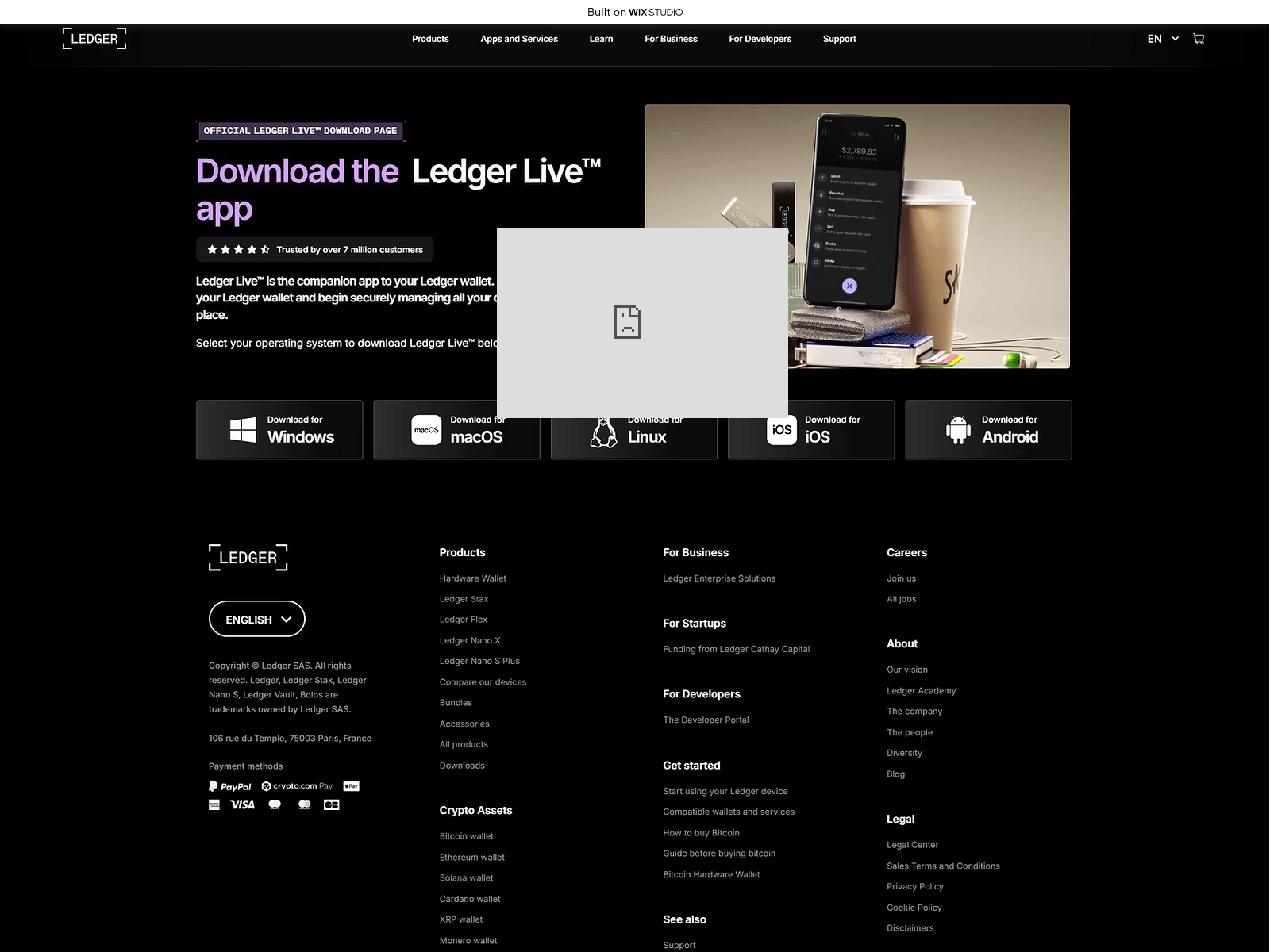 Screenshot of en-us-desktoplive.wixstudio.com