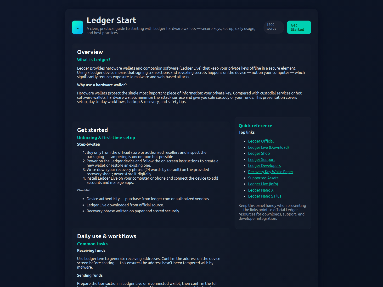 Screenshot of ledger-stert.pages.dev