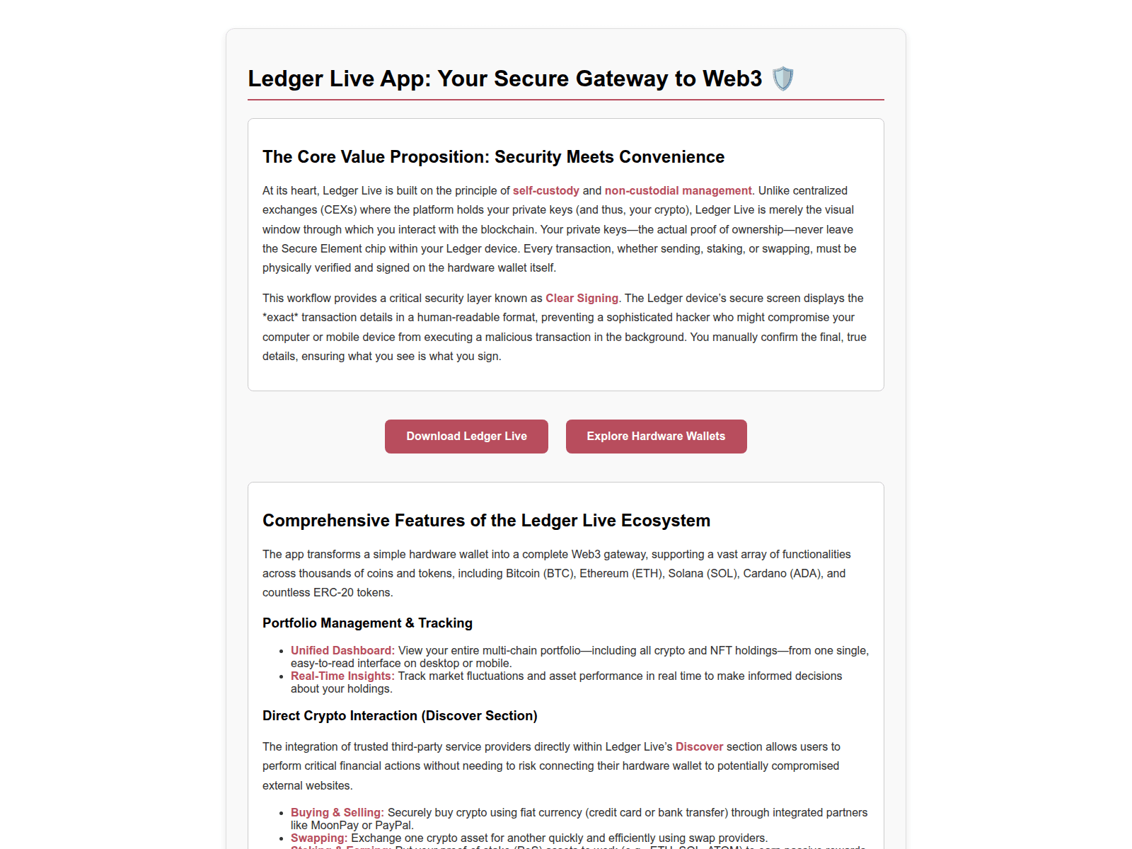 Screenshot of faq-ledger-app-live.pages.dev