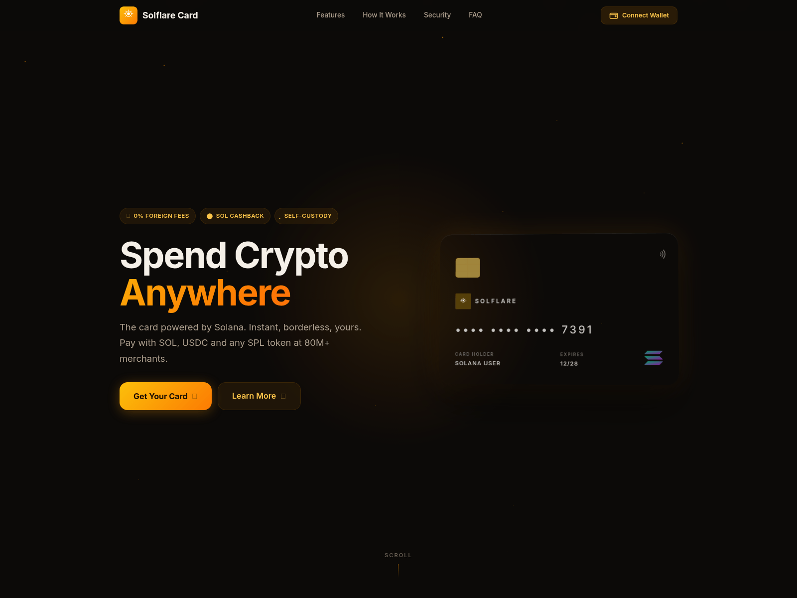 Screenshot of solanacard.cc
