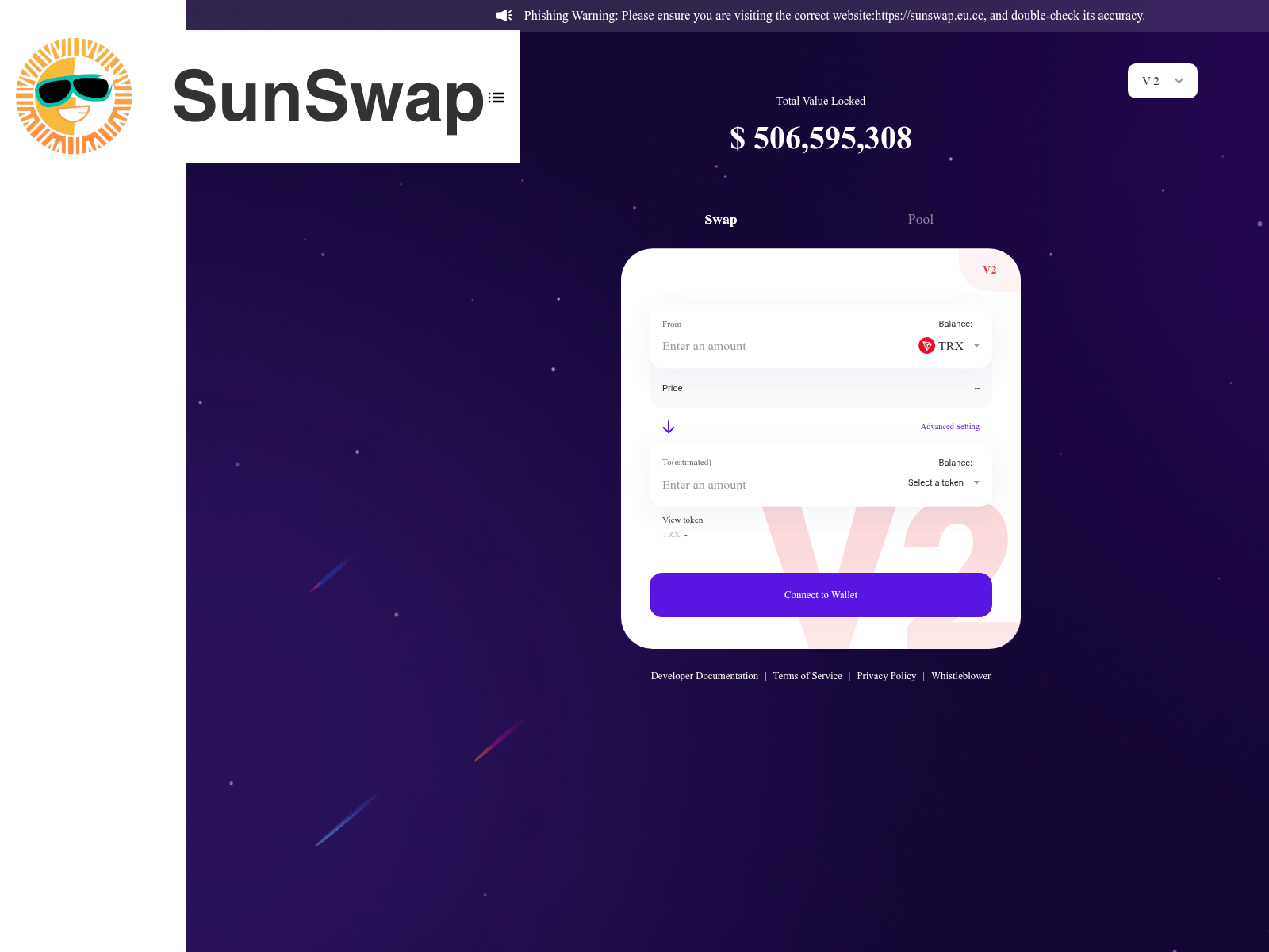 Screenshot of sunswap.eu.cc