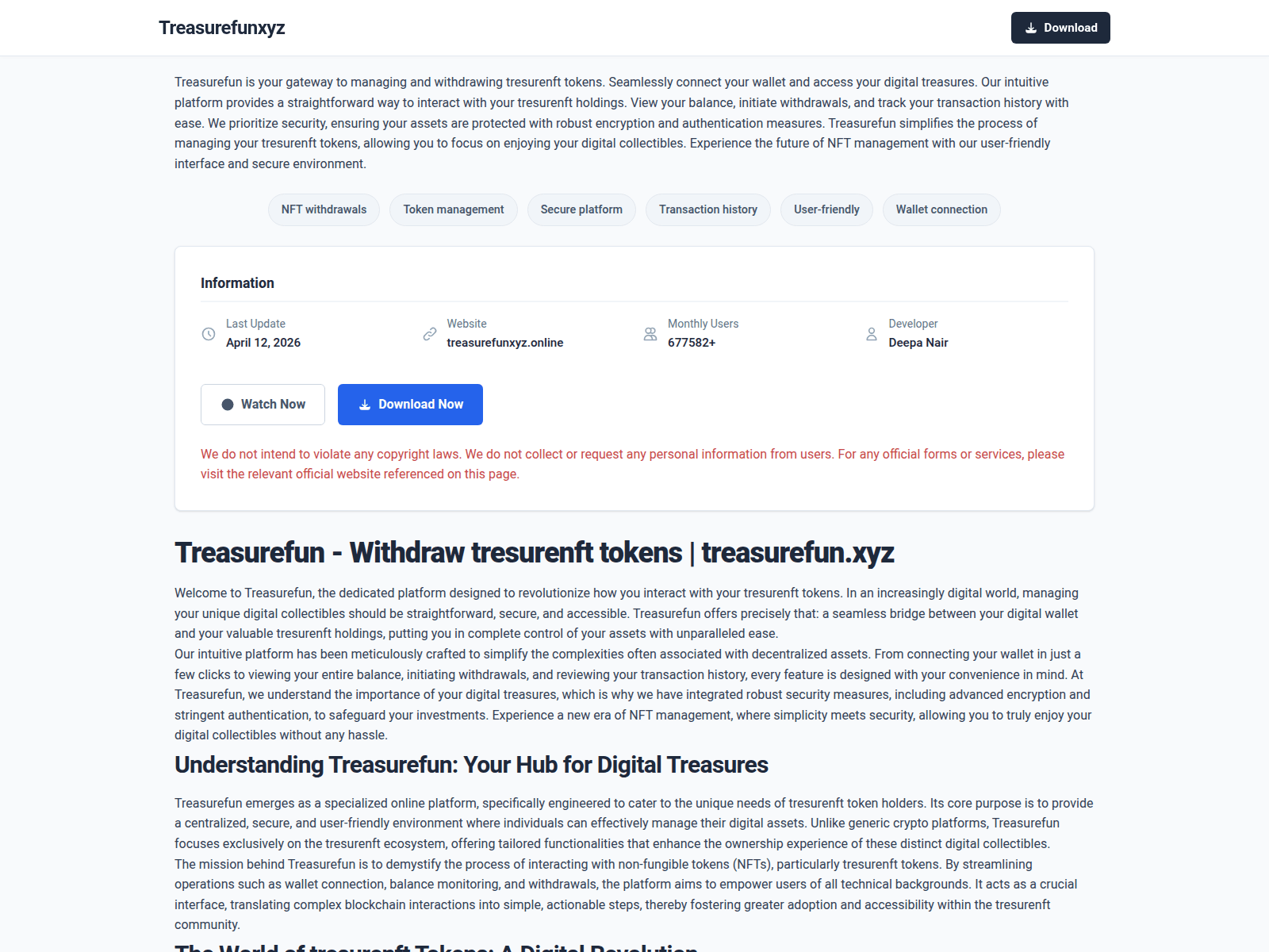 Screenshot of treasurefunxyz.online