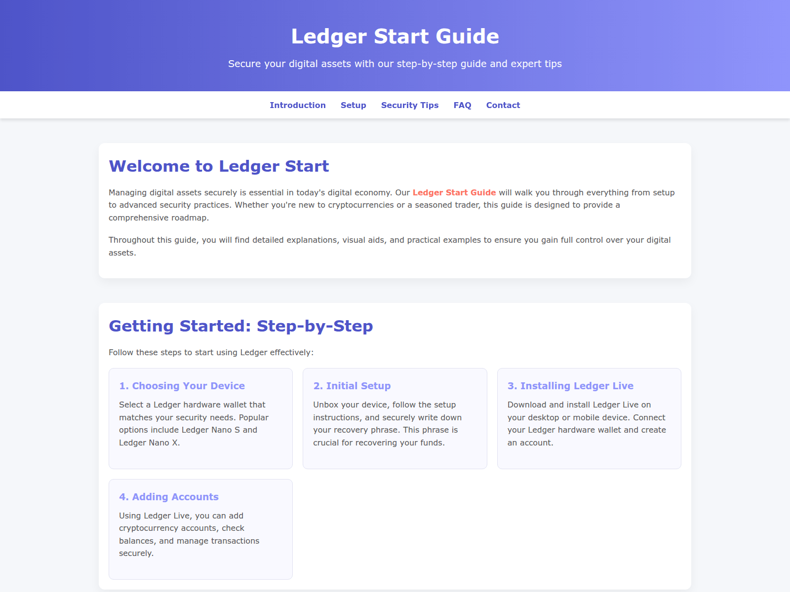 Screenshot of getting-started-leger.pages.dev