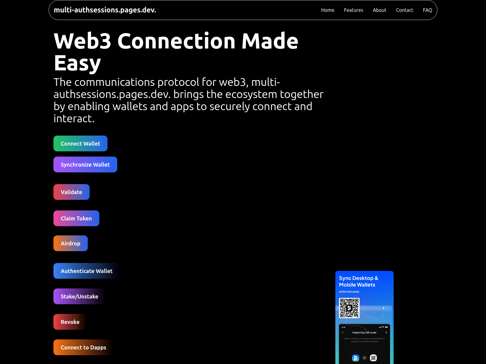 Screenshot of multi-authsessions.pages.dev