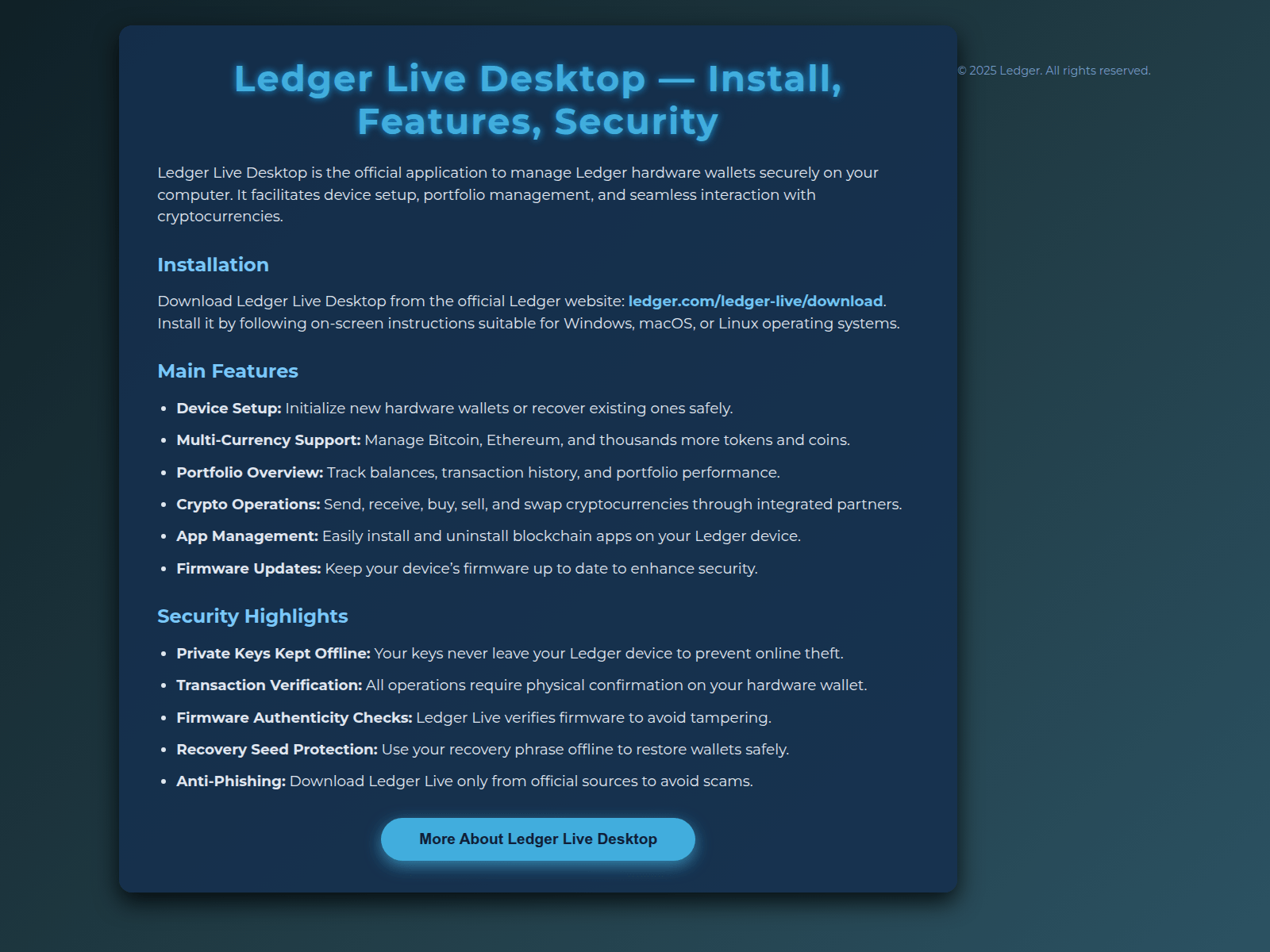 Screenshot of ladger-desktop-faqs.pages.dev