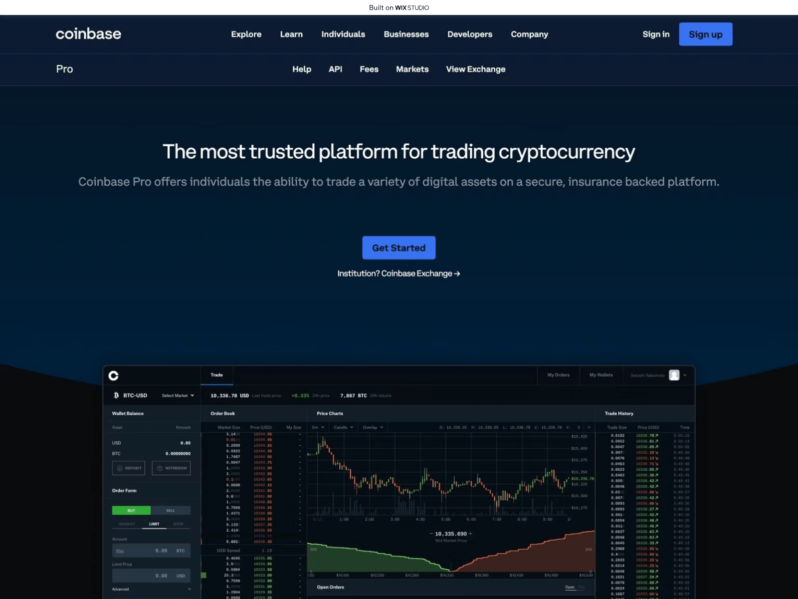 Screenshot of coinbsspro.wixstudio.com