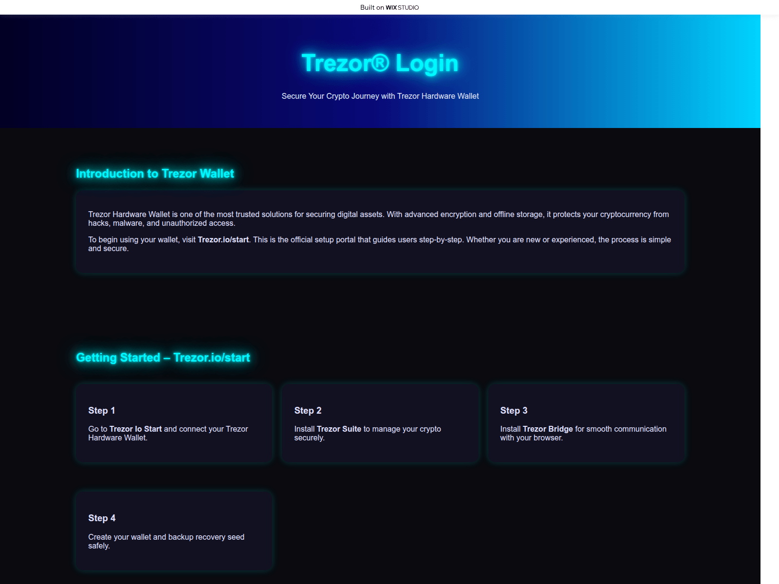 Screenshot of trxzrstarts.wixstudio.com