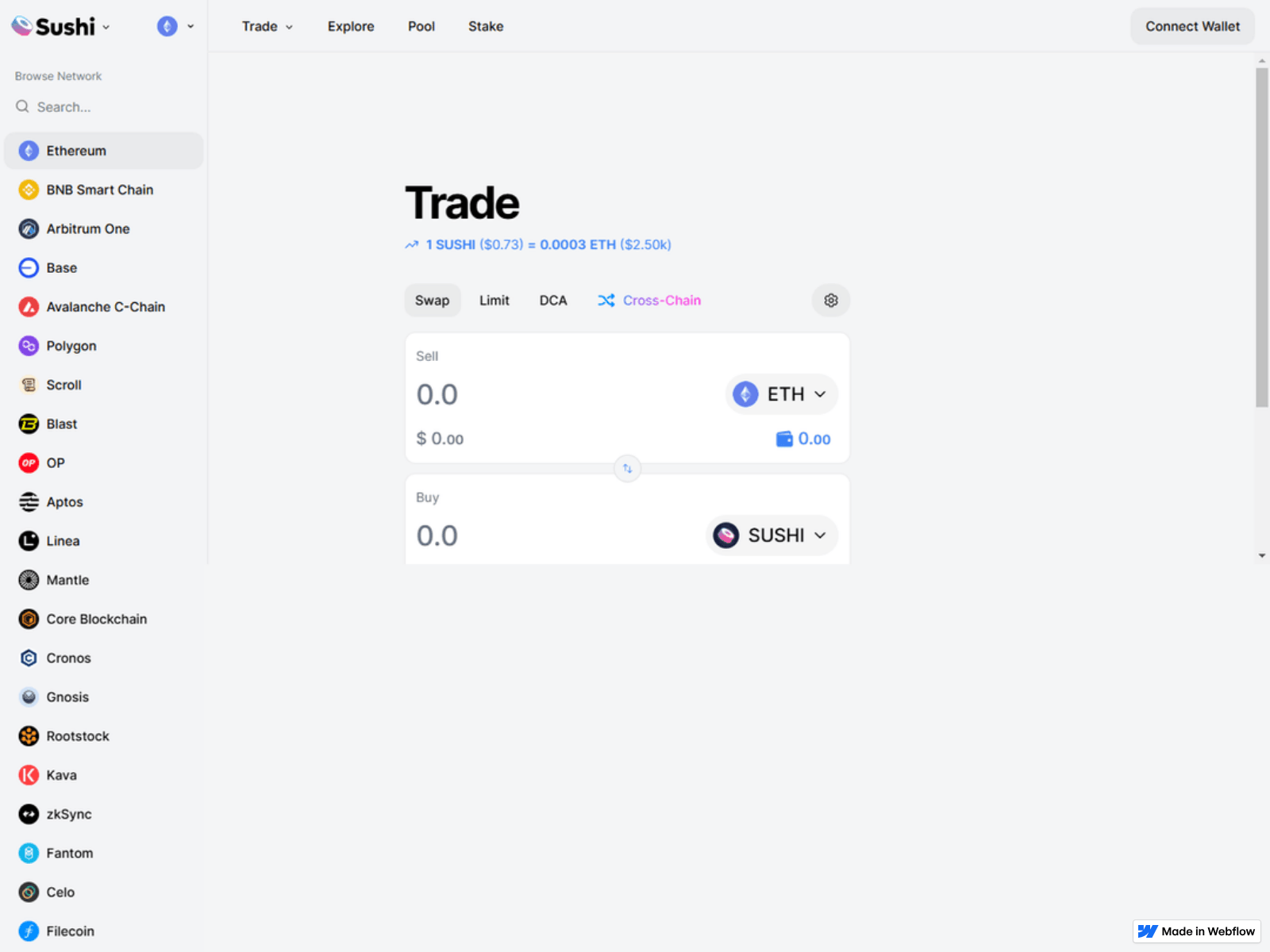 Screenshot of shushi---cdn-swap.webflow.io