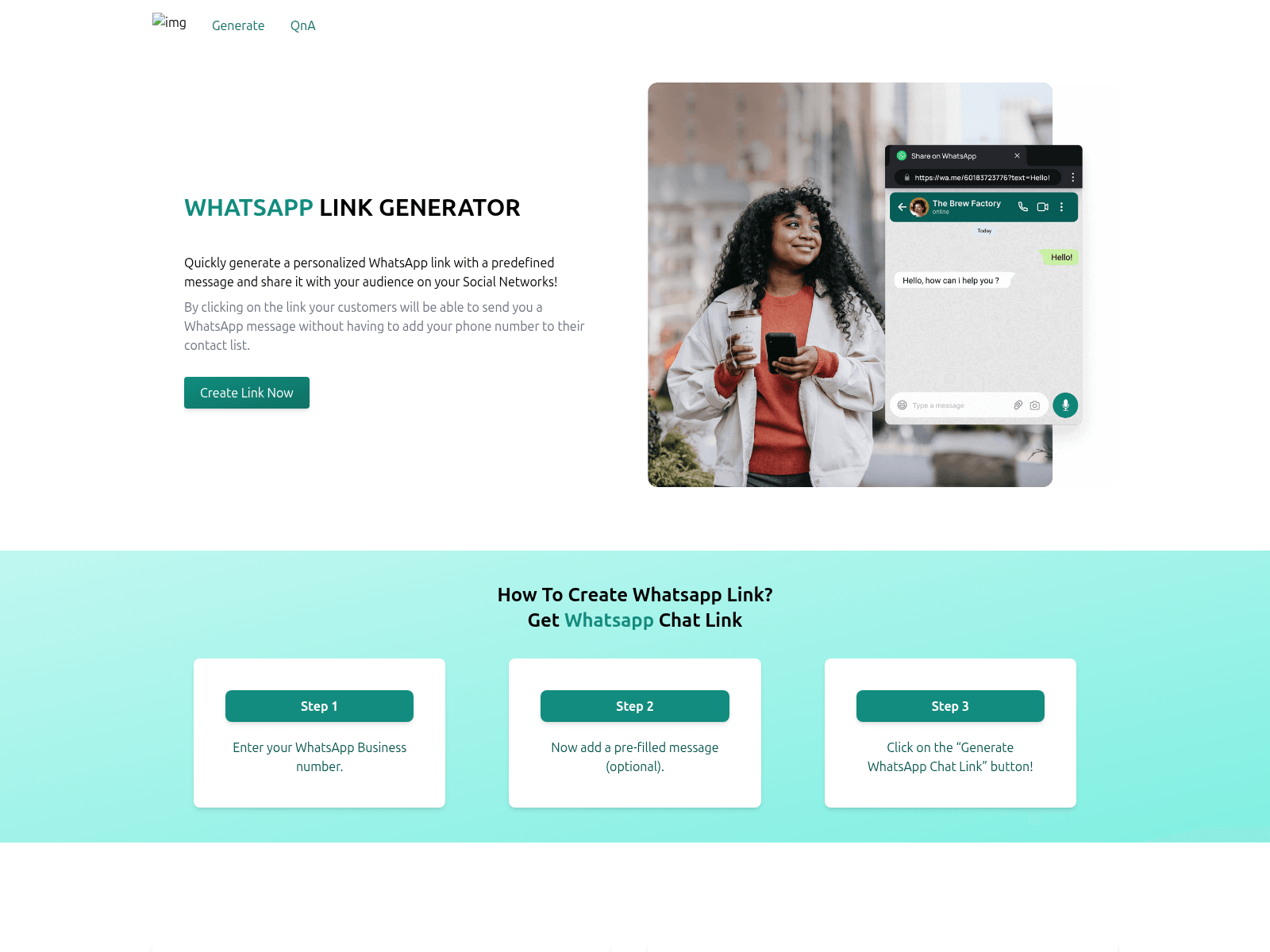 Screenshot of whatsapp-link-generator-weld.vercel.app