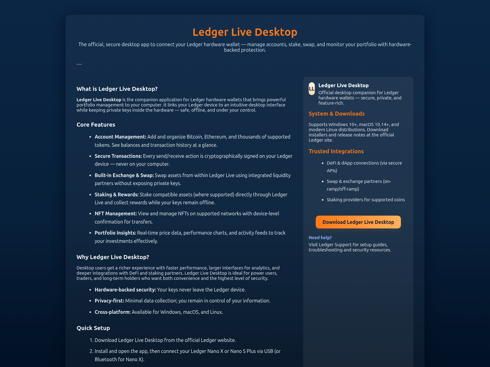 Screenshot of hub-led-ger-desktop.pages.dev