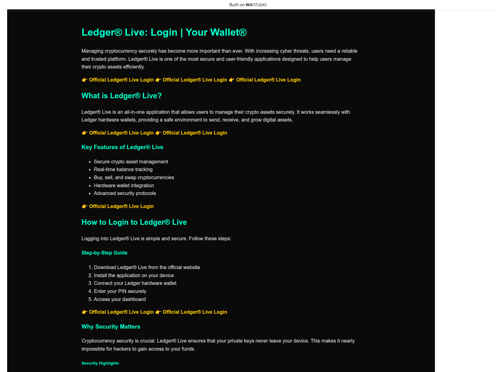 Screenshot of live-enus.wixstudio.com
