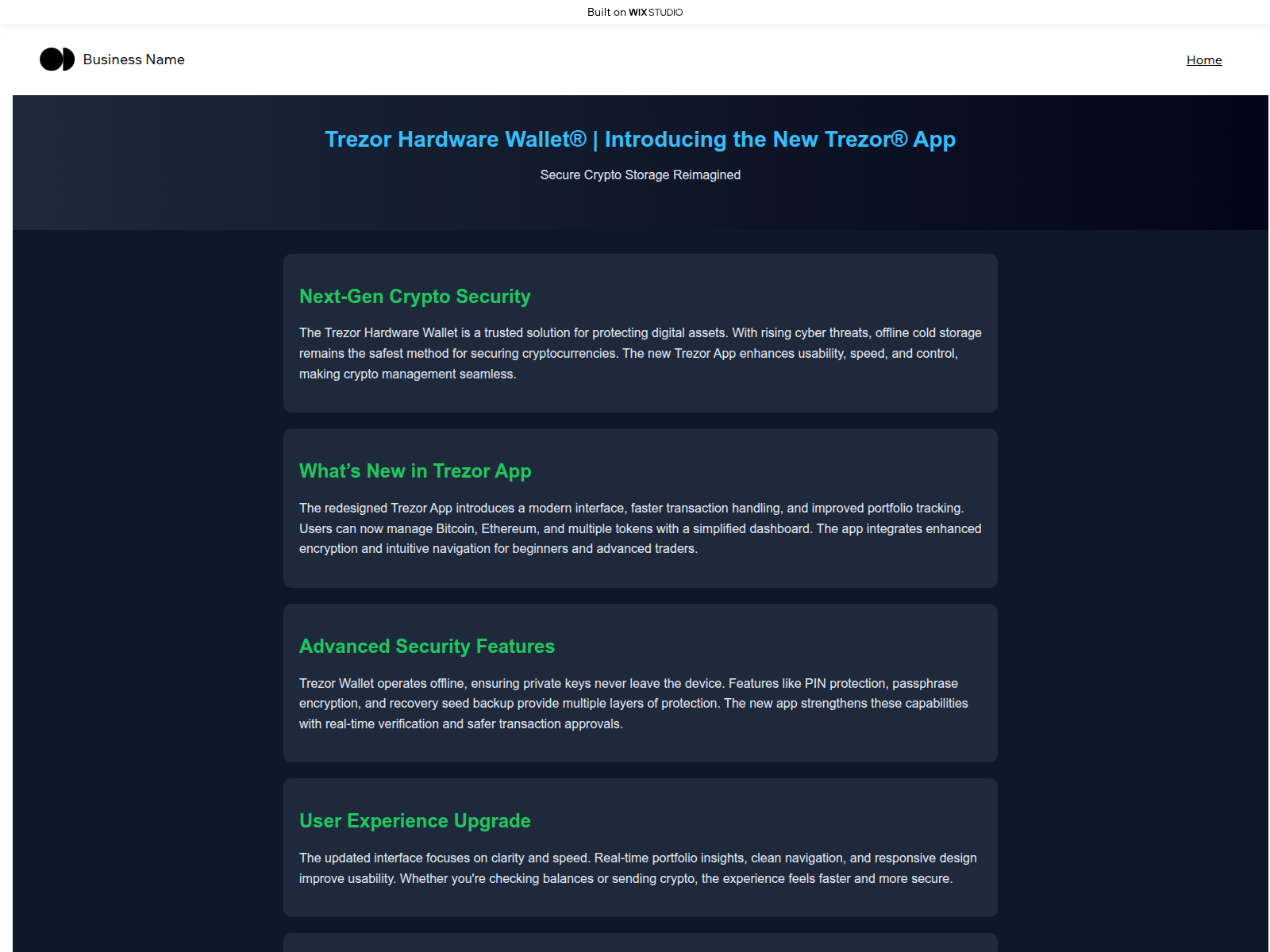 Screenshot of trz-hardware.wixstudio.com