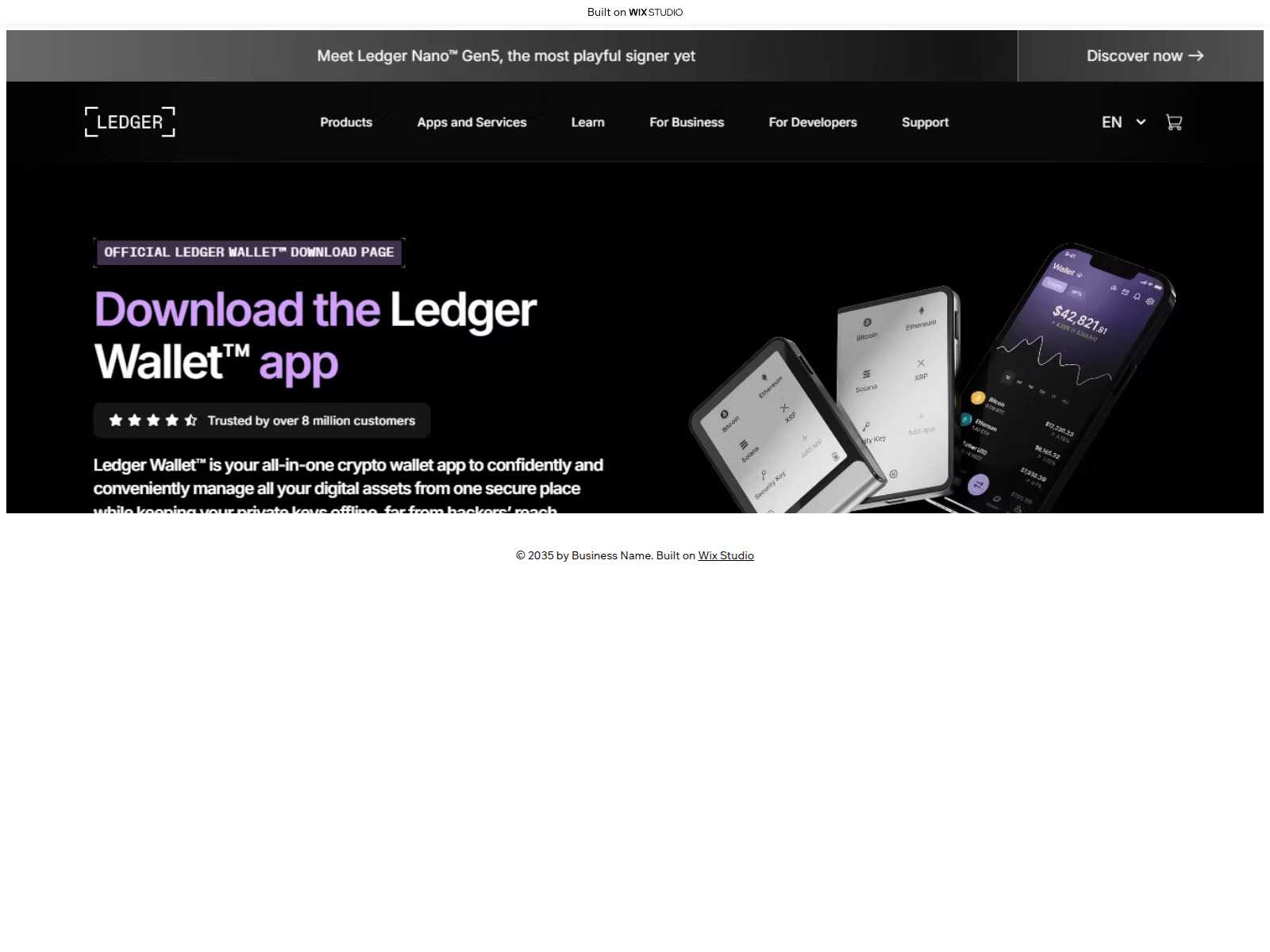 Screenshot of support-ledgr-us.wixstudio.com
