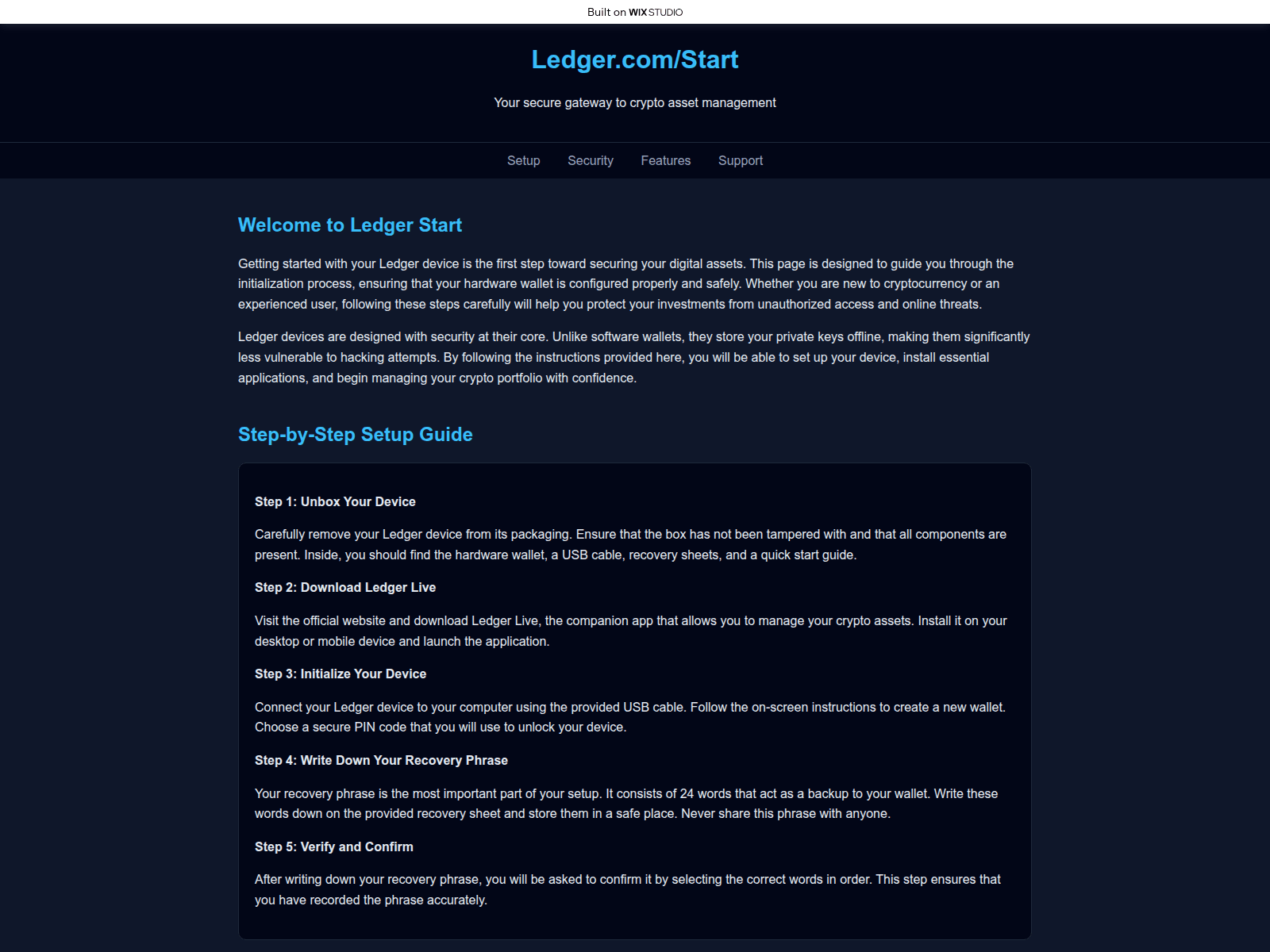 Screenshot of connect-started.wixstudio.com