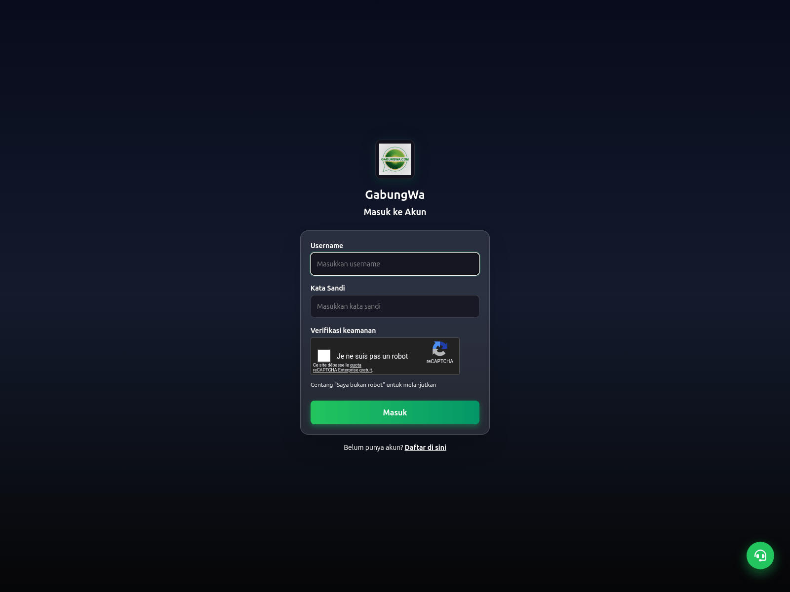Screenshot of gabungwa.com
